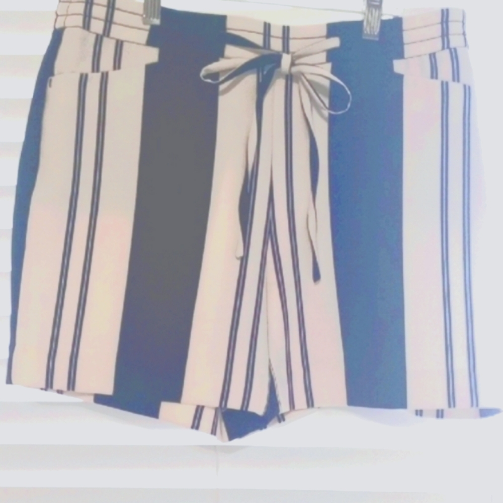 INC International Concepts Black and White High Waist Shorts